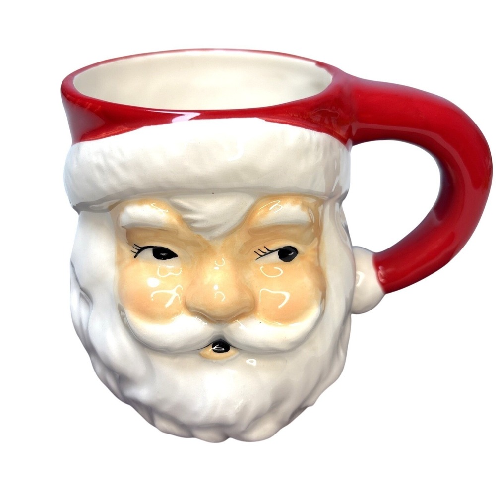 Threshold Happy Face Santa Claus Mug Christmas Holiday Cup with Handle